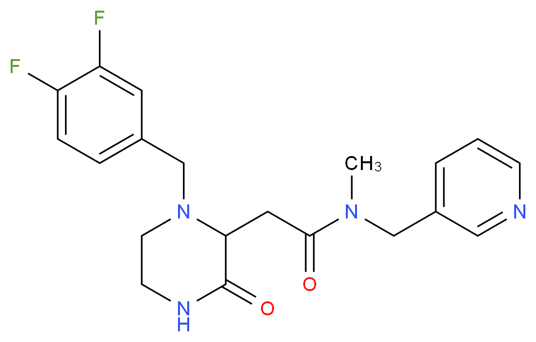 2-[1-(3,4-difluorobenzyl)-3-oxo-2-piperazinyl]-N-methyl-N-(3-pyridinylmethyl)acetamide_Molecular_structure_CAS_)