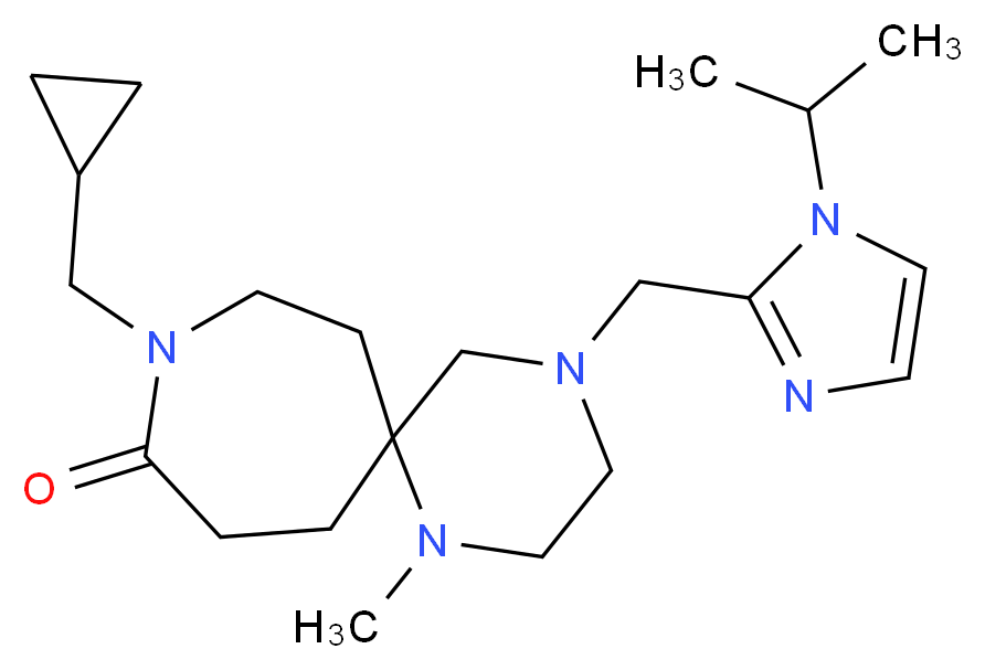9-(cyclopropylmethyl)-4-[(1-isopropyl-1H-imidazol-2-yl)methyl]-1-methyl-1,4,9-triazaspiro[5.6]dodecan-10-one_Molecular_structure_CAS_)