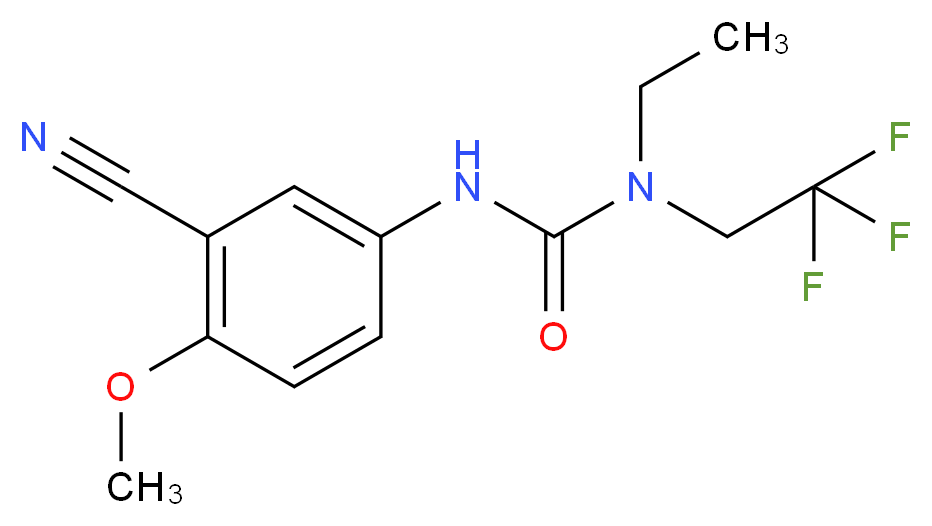 N'-(3-cyano-4-methoxyphenyl)-N-ethyl-N-(2,2,2-trifluoroethyl)urea_Molecular_structure_CAS_)