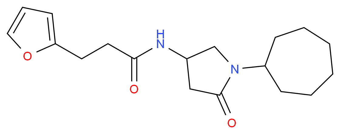 N-(1-cycloheptyl-5-oxo-3-pyrrolidinyl)-3-(2-furyl)propanamide_Molecular_structure_CAS_)