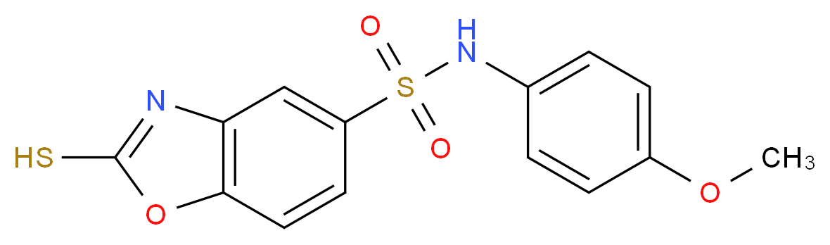 2-Mercapto-benzooxazole-5-sulfonic acid (4-methoxy-phenyl)-amide_Molecular_structure_CAS_)