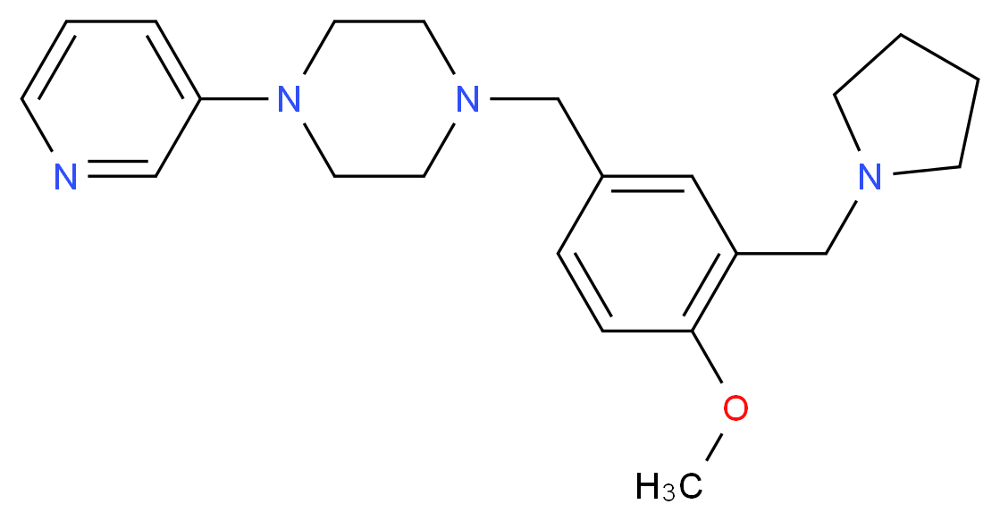 1-[4-methoxy-3-(pyrrolidin-1-ylmethyl)benzyl]-4-pyridin-3-ylpiperazine_Molecular_structure_CAS_)
