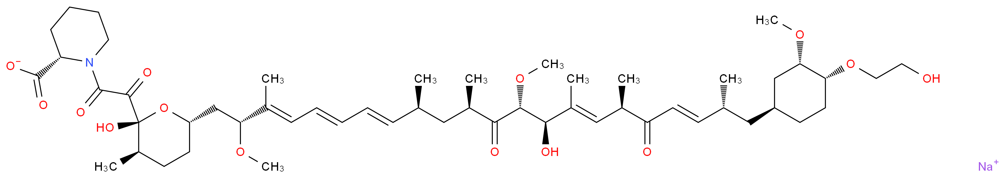 (19E/Z)-seco-[4-O-(2-Hydroxyethyl)] Rapamycin Sodium Salt >80%_Molecular_structure_CAS_)