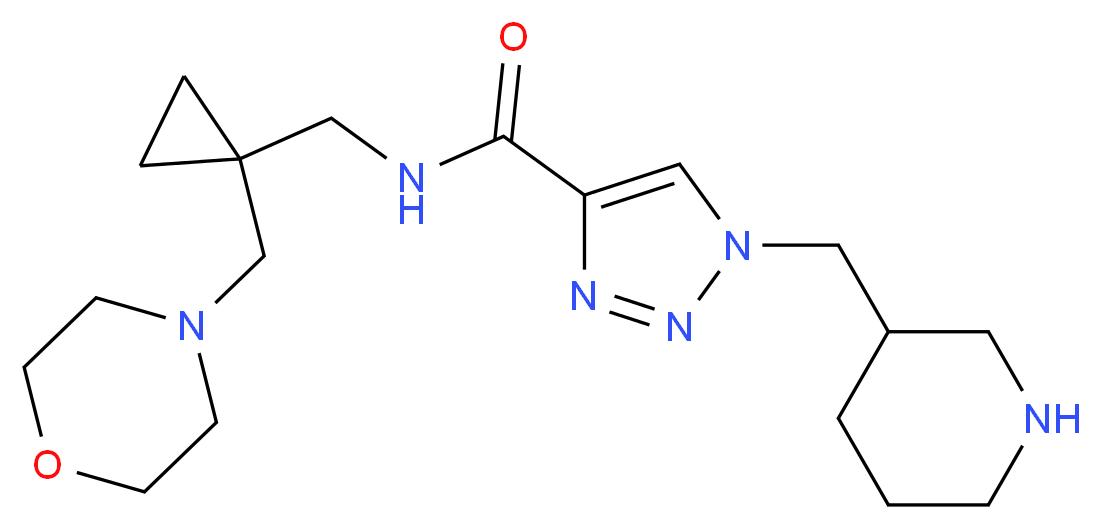 N-{[1-(morpholin-4-ylmethyl)cyclopropyl]methyl}-1-(piperidin-3-ylmethyl)-1H-1,2,3-triazole-4-carboxamide_Molecular_structure_CAS_)