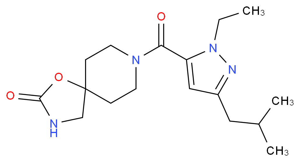 8-[(1-ethyl-3-isobutyl-1H-pyrazol-5-yl)carbonyl]-1-oxa-3,8-diazaspiro[4.5]decan-2-one_Molecular_structure_CAS_)