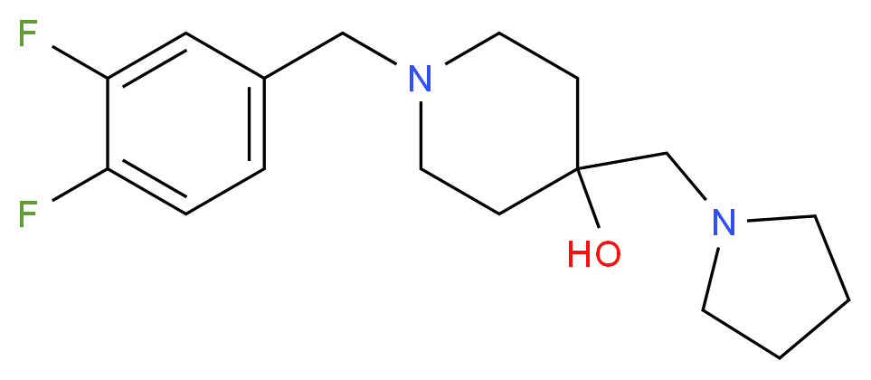1-(3,4-difluorobenzyl)-4-(pyrrolidin-1-ylmethyl)piperidin-4-ol_Molecular_structure_CAS_)