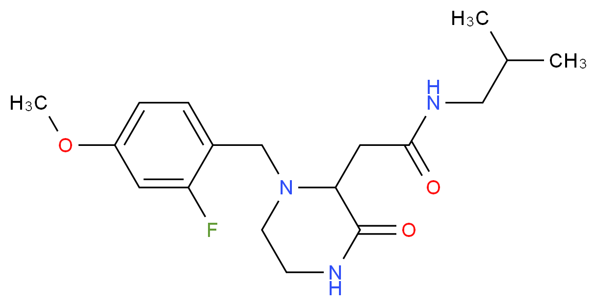 2-[1-(2-fluoro-4-methoxybenzyl)-3-oxo-2-piperazinyl]-N-isobutylacetamide_Molecular_structure_CAS_)
