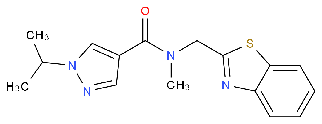N-(1,3-benzothiazol-2-ylmethyl)-1-isopropyl-N-methyl-1H-pyrazole-4-carboxamide_Molecular_structure_CAS_)