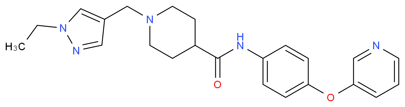 1-[(1-ethyl-1H-pyrazol-4-yl)methyl]-N-[4-(3-pyridinyloxy)phenyl]-4-piperidinecarboxamide_Molecular_structure_CAS_)