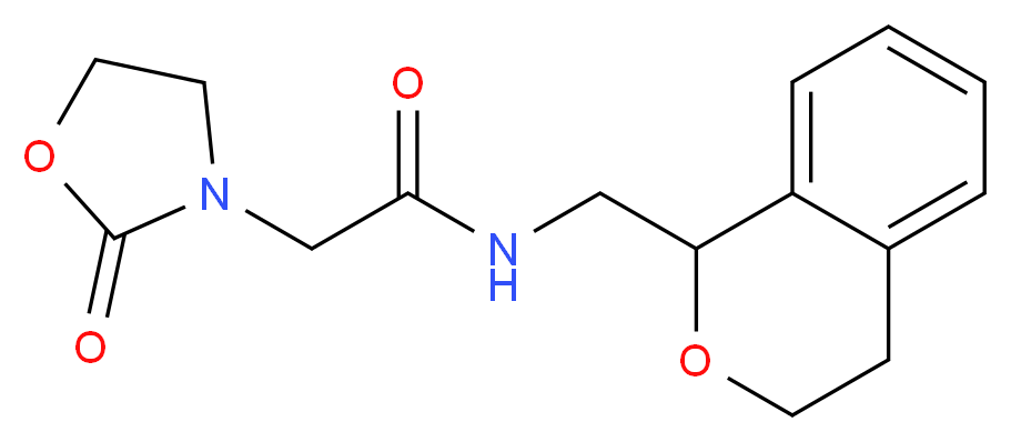 N-(3,4-dihydro-1H-2-benzopyran-1-ylmethyl)-2-(2-oxo-1,3-oxazolidin-3-yl)acetamide_Molecular_structure_CAS_)