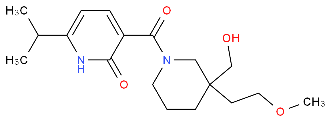 3-{[3-(hydroxymethyl)-3-(2-methoxyethyl)-1-piperidinyl]carbonyl}-6-isopropyl-2(1H)-pyridinone_Molecular_structure_CAS_)