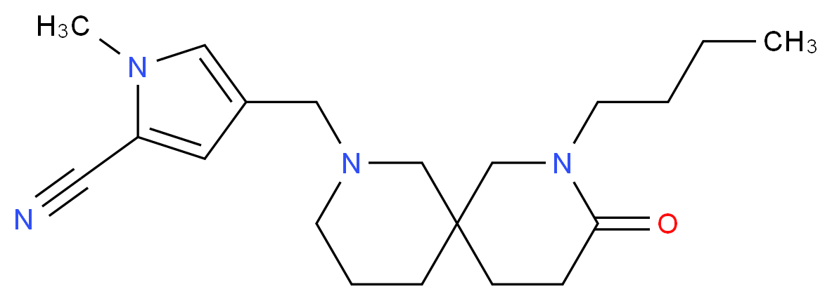 4-[(8-butyl-9-oxo-2,8-diazaspiro[5.5]undec-2-yl)methyl]-1-methyl-1H-pyrrole-2-carbonitrile_Molecular_structure_CAS_)