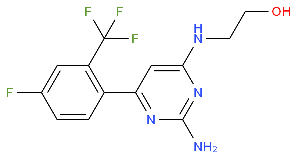 2-({2-amino-6-[4-fluoro-2-(trifluoromethyl)phenyl]pyrimidin-4-yl}amino)ethanol_Molecular_structure_CAS_)