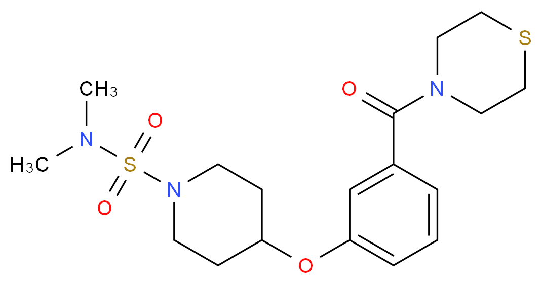 N,N-dimethyl-4-[3-(4-thiomorpholinylcarbonyl)phenoxy]-1-piperidinesulfonamide_Molecular_structure_CAS_)