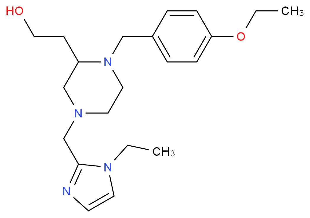 2-{1-(4-ethoxybenzyl)-4-[(1-ethyl-1H-imidazol-2-yl)methyl]-2-piperazinyl}ethanol_Molecular_structure_CAS_)