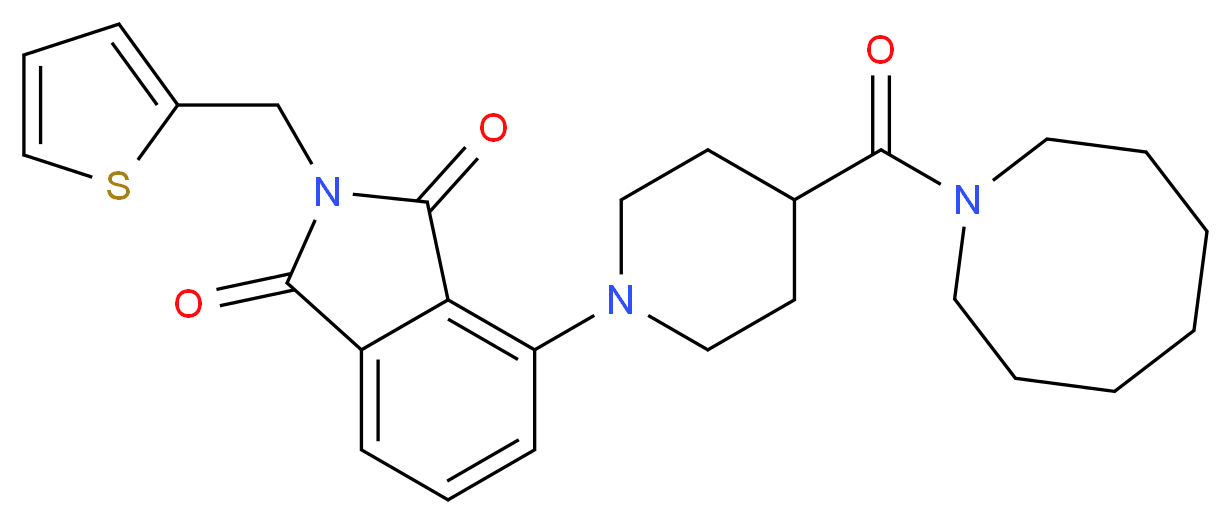 4-[4-(1-azocanylcarbonyl)-1-piperidinyl]-2-(2-thienylmethyl)-1H-isoindole-1,3(2H)-dione_Molecular_structure_CAS_)