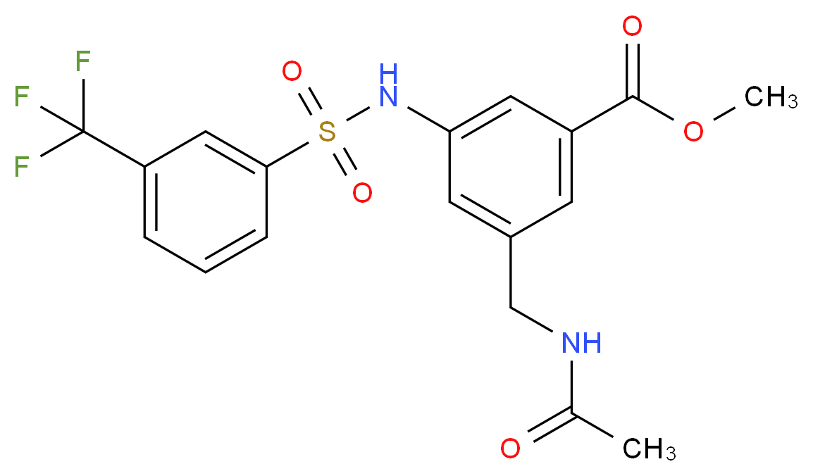 methyl 3-[(acetylamino)methyl]-5-({[3-(trifluoromethyl)phenyl]sulfonyl}amino)benzoate_Molecular_structure_CAS_)