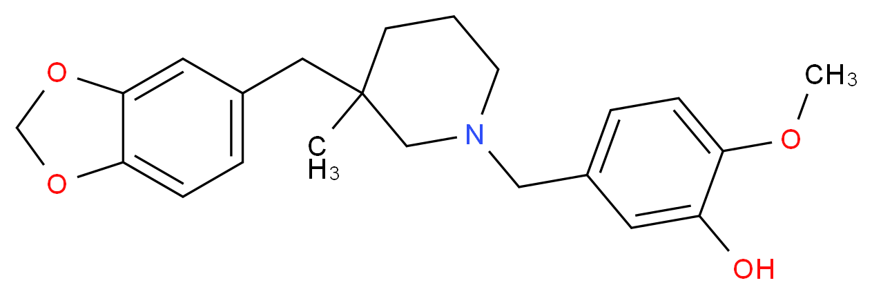 5-{[3-(1,3-benzodioxol-5-ylmethyl)-3-methylpiperidin-1-yl]methyl}-2-methoxyphenol_Molecular_structure_CAS_)