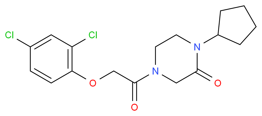 1-cyclopentyl-4-[(2,4-dichlorophenoxy)acetyl]-2-piperazinone_Molecular_structure_CAS_)