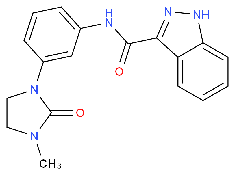 N-[3-(3-methyl-2-oxo-1-imidazolidinyl)phenyl]-1H-indazole-3-carboxamide_Molecular_structure_CAS_)