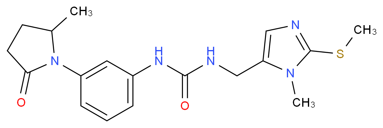N-{[1-methyl-2-(methylthio)-1H-imidazol-5-yl]methyl}-N'-[3-(2-methyl-5-oxopyrrolidin-1-yl)phenyl]urea_Molecular_structure_CAS_)