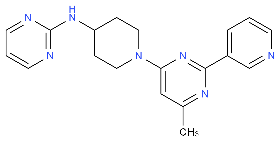 N-[1-(6-methyl-2-pyridin-3-ylpyrimidin-4-yl)piperidin-4-yl]pyrimidin-2-amine_Molecular_structure_CAS_)