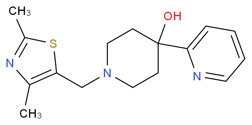 1-[(2,4-dimethyl-1,3-thiazol-5-yl)methyl]-4-(2-pyridinyl)-4-piperidinol_Molecular_structure_CAS_)