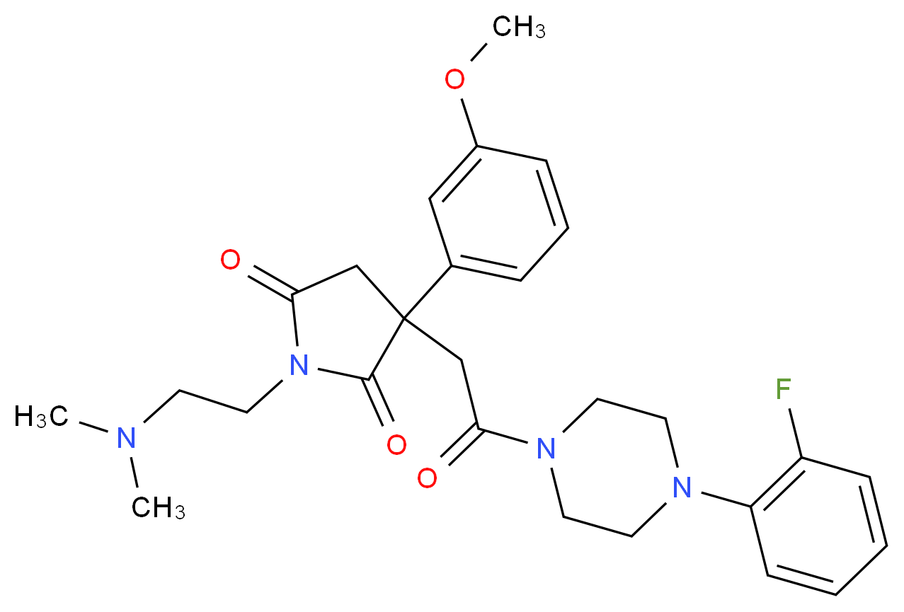 1-[2-(dimethylamino)ethyl]-3-{2-[4-(2-fluorophenyl)-1-piperazinyl]-2-oxoethyl}-3-(3-methoxyphenyl)-2,5-pyrrolidinedione_Molecular_structure_CAS_)
