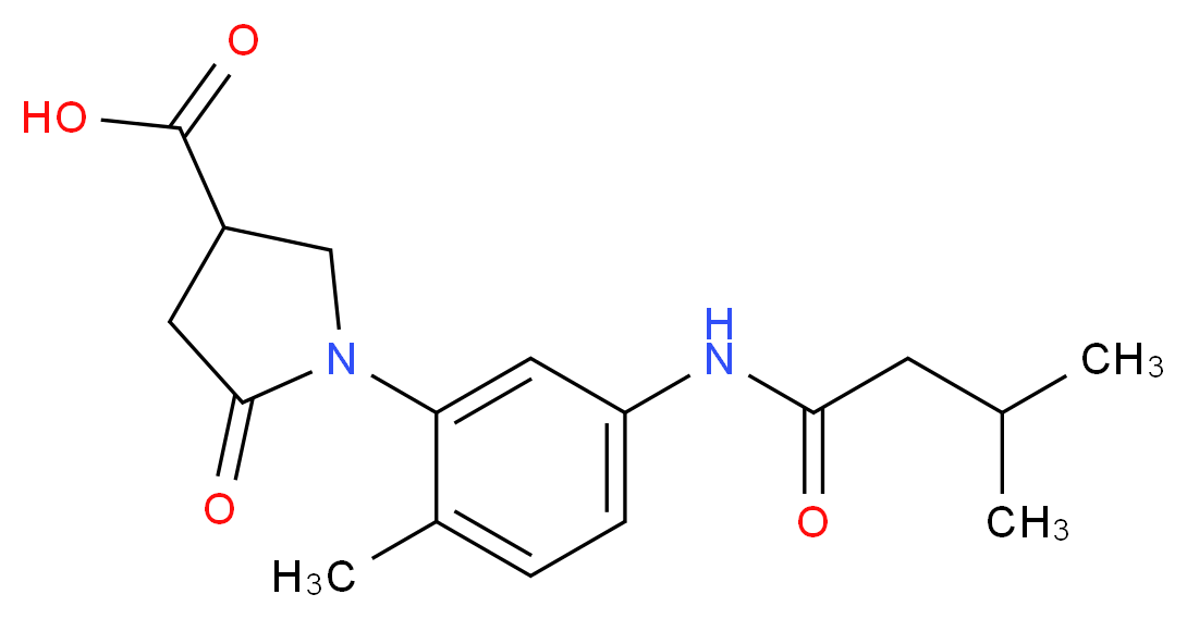 1-{2-methyl-5-[(3-methylbutanoyl)amino]phenyl}-5-oxopyrrolidine-3-carboxylic acid_Molecular_structure_CAS_)