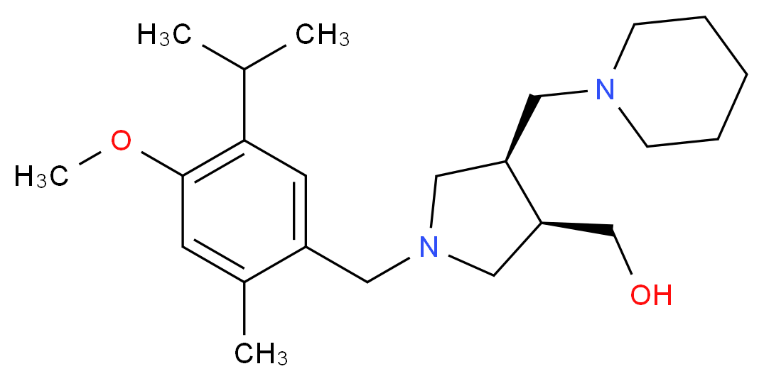 [(3R*,4R*)-1-(5-isopropyl-4-methoxy-2-methylbenzyl)-4-(piperidin-1-ylmethyl)pyrrolidin-3-yl]methanol_Molecular_structure_CAS_)