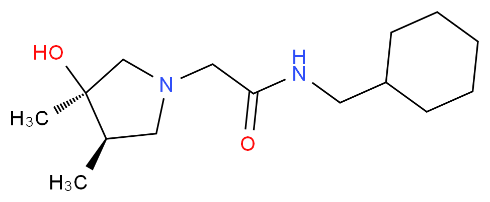 N-(cyclohexylmethyl)-2-[(3R*,4R*)-3-hydroxy-3,4-dimethyl-1-pyrrolidinyl]acetamide_Molecular_structure_CAS_)