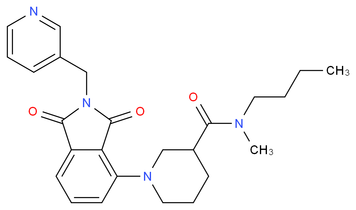 N-butyl-1-[1,3-dioxo-2-(3-pyridinylmethyl)-2,3-dihydro-1H-isoindol-4-yl]-N-methyl-3-piperidinecarboxamide_Molecular_structure_CAS_)