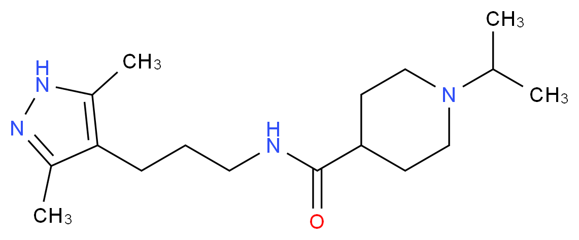 N-[3-(3,5-dimethyl-1H-pyrazol-4-yl)propyl]-1-isopropyl-4-piperidinecarboxamide_Molecular_structure_CAS_)