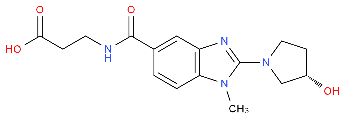 N-({2-[(3S)-3-hydroxy-1-pyrrolidinyl]-1-methyl-1H-benzimidazol-5-yl}carbonyl)-beta-alanine_Molecular_structure_CAS_)