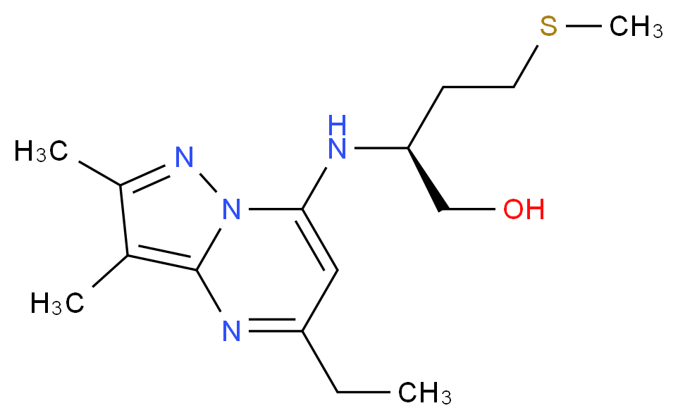 (2S)-2-[(5-ethyl-2,3-dimethylpyrazolo[1,5-a]pyrimidin-7-yl)amino]-4-(methylthio)-1-butanol_Molecular_structure_CAS_)