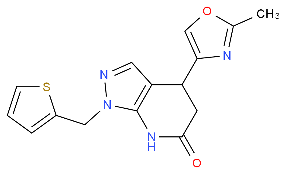 4-(2-methyl-1,3-oxazol-4-yl)-1-(2-thienylmethyl)-1,4,5,7-tetrahydro-6H-pyrazolo[3,4-b]pyridin-6-one_Molecular_structure_CAS_)