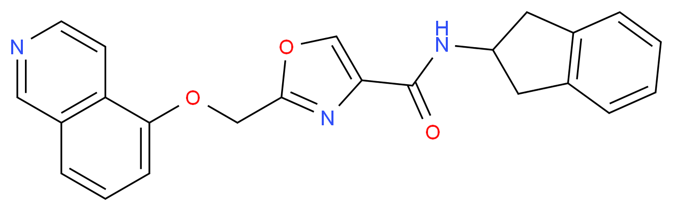 N-(2,3-dihydro-1H-inden-2-yl)-2-[(5-isoquinolinyloxy)methyl]-1,3-oxazole-4-carboxamide_Molecular_structure_CAS_)