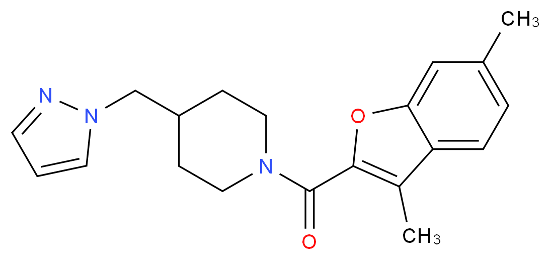 1-[(3,6-dimethyl-1-benzofuran-2-yl)carbonyl]-4-(1H-pyrazol-1-ylmethyl)piperidine_Molecular_structure_CAS_)