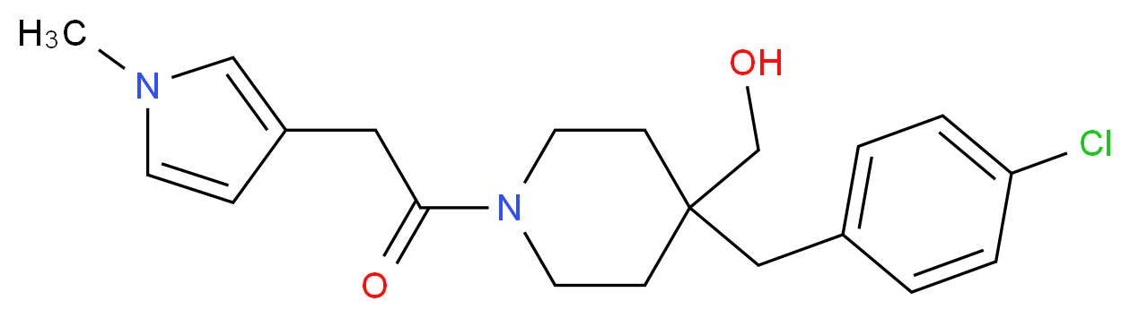 {4-(4-chlorobenzyl)-1-[(1-methyl-1H-pyrrol-3-yl)acetyl]-4-piperidinyl}methanol_Molecular_structure_CAS_)