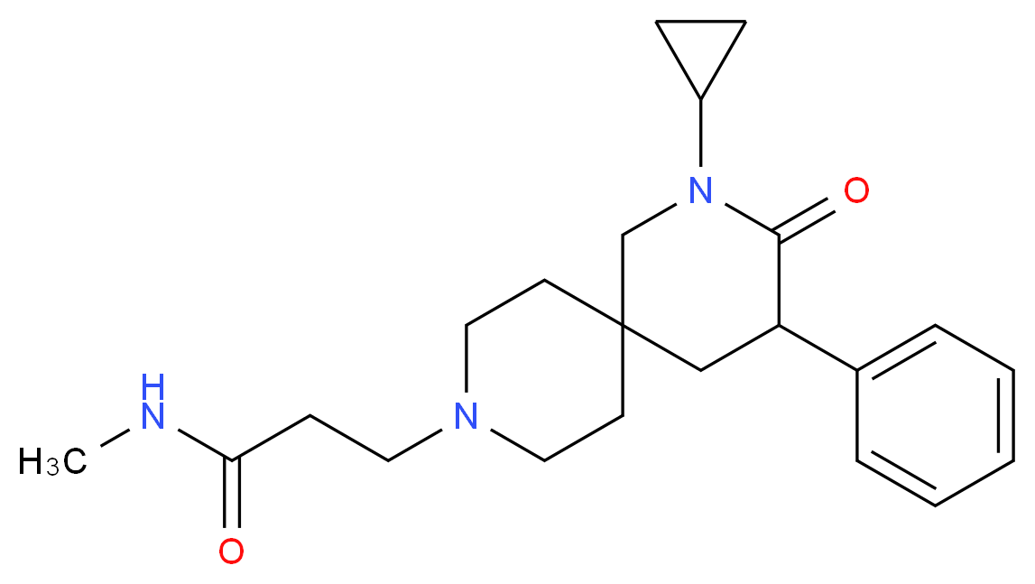 3-(2-cyclopropyl-3-oxo-4-phenyl-2,9-diazaspiro[5.5]undec-9-yl)-N-methylpropanamide_Molecular_structure_CAS_)