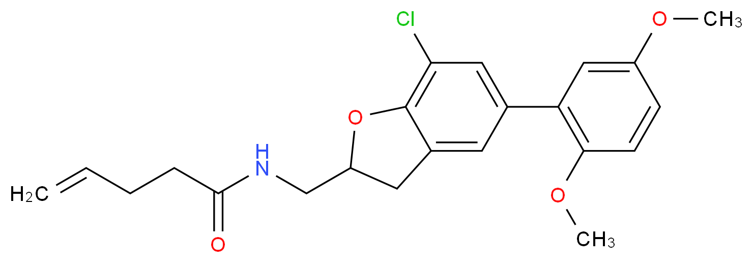 N-{[7-chloro-5-(2,5-dimethoxyphenyl)-2,3-dihydro-1-benzofuran-2-yl]methyl}-4-pentenamide_Molecular_structure_CAS_)
