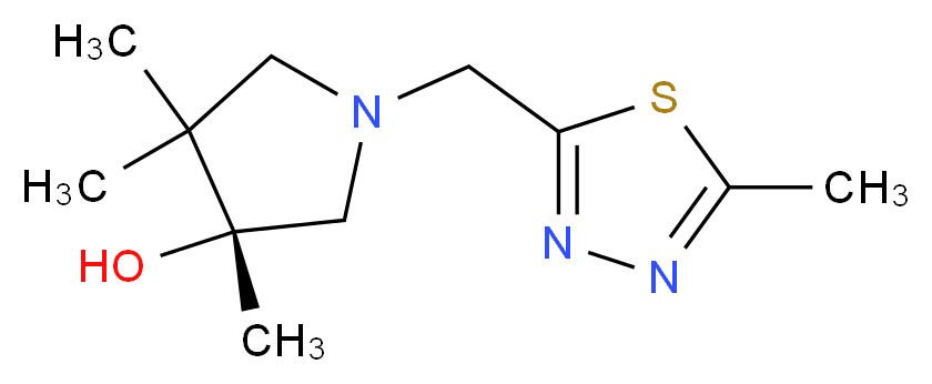(3R)-3,4,4-trimethyl-1-[(5-methyl-1,3,4-thiadiazol-2-yl)methyl]-3-pyrrolidinol_Molecular_structure_CAS_)