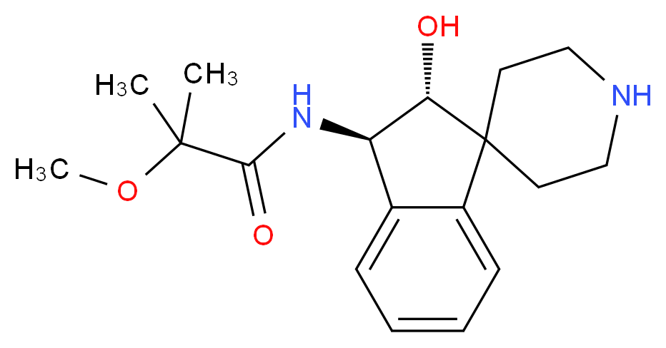 N-[(2R*,3R*)-2-hydroxy-2,3-dihydrospiro[indene-1,4'-piperidin]-3-yl]-2-methoxy-2-methylpropanamide_Molecular_structure_CAS_)