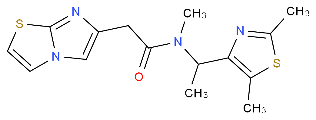 N-[1-(2,5-dimethyl-1,3-thiazol-4-yl)ethyl]-2-imidazo[2,1-b][1,3]thiazol-6-yl-N-methylacetamide_Molecular_structure_CAS_)