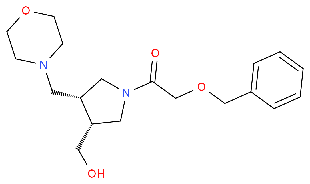 [(3R*,4R*)-1-[(benzyloxy)acetyl]-4-(4-morpholinylmethyl)-3-pyrrolidinyl]methanol_Molecular_structure_CAS_)