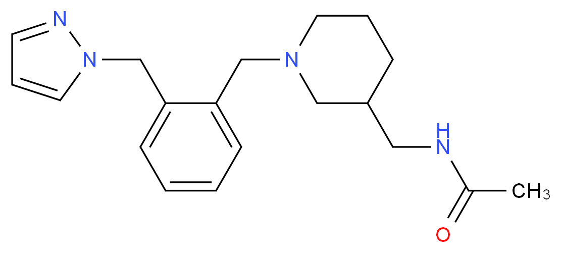 N-({1-[2-(1H-pyrazol-1-ylmethyl)benzyl]piperidin-3-yl}methyl)acetamide_Molecular_structure_CAS_)