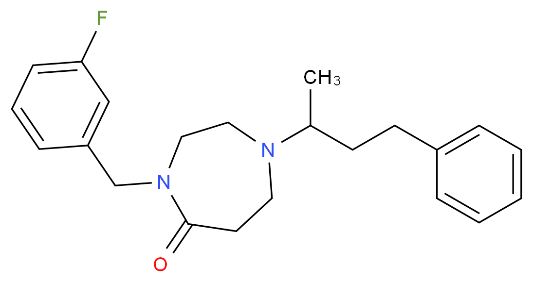 4-(3-fluorobenzyl)-1-(1-methyl-3-phenylpropyl)-1,4-diazepan-5-one_Molecular_structure_CAS_)