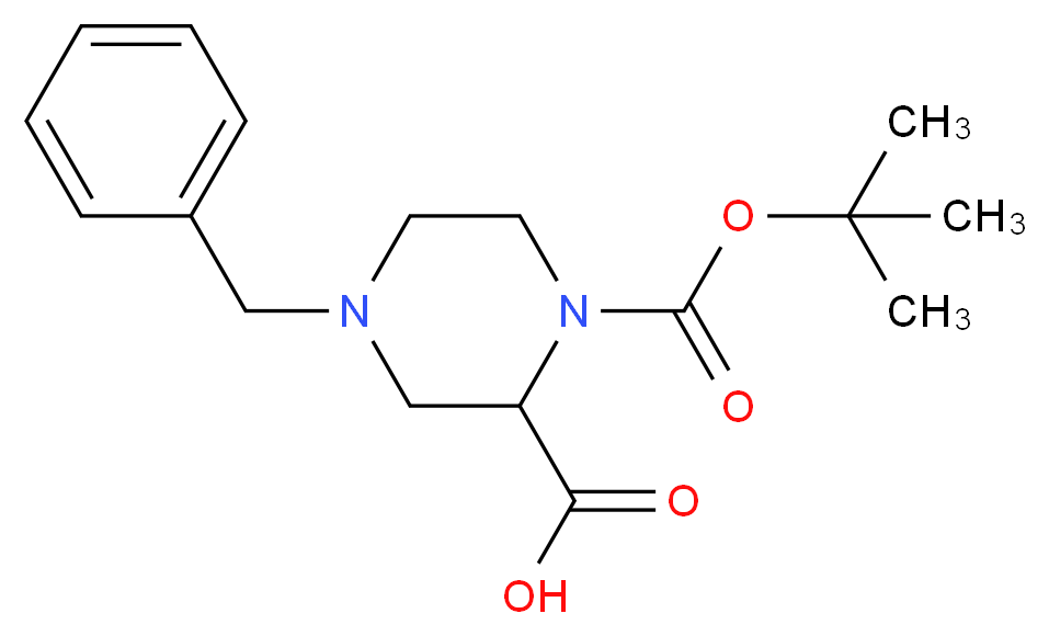 4-Benzyl-1-(tert-butoxycarbonyl)piperazine-2-carboxylic acid_Molecular_structure_CAS_)