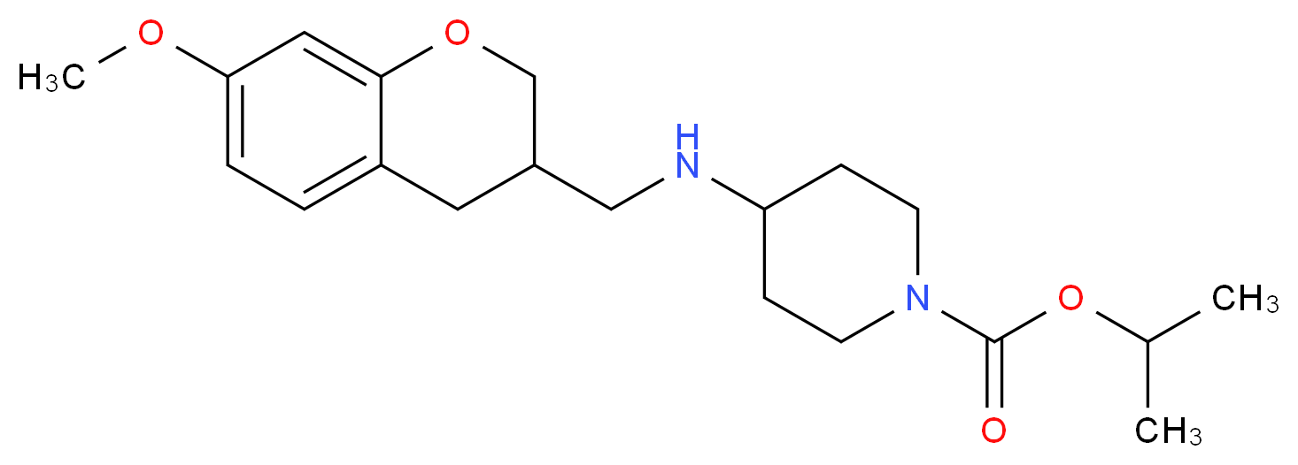 isopropyl 4-{[(7-methoxy-3,4-dihydro-2H-chromen-3-yl)methyl]amino}piperidine-1-carboxylate_Molecular_structure_CAS_)