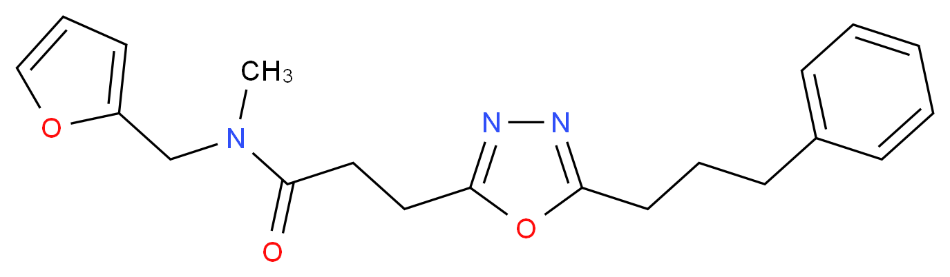 N-(2-furylmethyl)-N-methyl-3-[5-(3-phenylpropyl)-1,3,4-oxadiazol-2-yl]propanamide_Molecular_structure_CAS_)